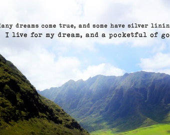 Silver Linings - Led Zeppelin Over the Hills and Far Away art print, photography, wall art, lyrics, photography, hawaii, typography