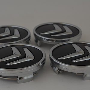 4 tapacubos Citroën de 60 mm, negros brillantes, con logo C3, C4, C5, C1, Berlingo, Cactus, Picasso, Jumpy, DS3, DS4. Tapacubos con embellecedores y espárragos 9406H6 542106