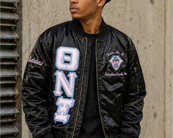 Theta Nu Xi Custom Greek Jacket, Satin Greek Letter Jacket, Personalized Sorority Jacket, Fraternity Line Jacket,Greek Clothing,
