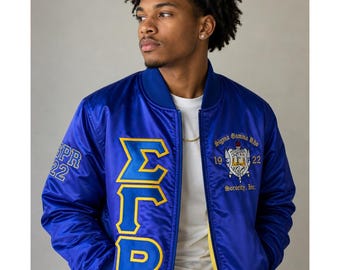 Sigma Gamma Rho Sigma Iota Alpha Custom Greek Jacket, Satin Greek Letter Jacket, Personalized , Fraternity Line Jacket,Greek Clothing,
