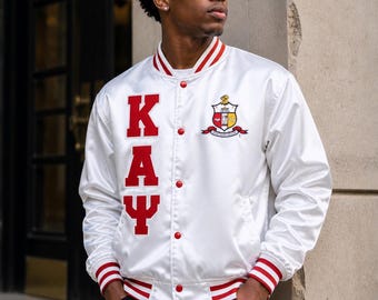 Kappa Alpha Psi  Custom Greek Jacket, Satin Greek Letter Jacket, Personalized Sorority Jacket, Fraternity Line Jacket,Greek Clothing,