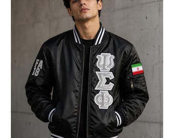 Psi Sigma Phi Custom Greek Jacket, Satin Greek Letter Jacket, Personalized Sorority Jacket, Fraternity Line Jacket,Greek Clothing,