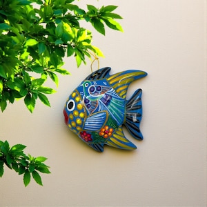 Hand-Painted Talavera Fish | Mexican Ceramic Wall Art