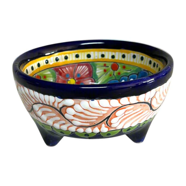 Handcrafted Talavera Salsa Bowl | Mexican Ceramic Dip Dish