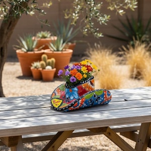 Mexikanische Talavera Sombrero Pflanzer | Handgemaltes Hut-Dekor