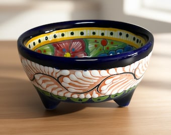 Handcrafted Talavera Salsa Bowl | Mexican Ceramic Dip Dish