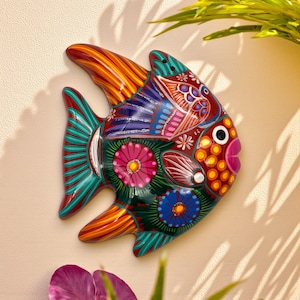 Guerrero Ceramic Fish Wall Art | Vibrant Mexican Decor