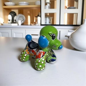 Colorful Talavera Poodle Planter | Hand-Painted Mexican Pottery