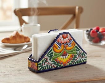 Talavera keramische servethouder | Handgeschilderd Mexicaans decor