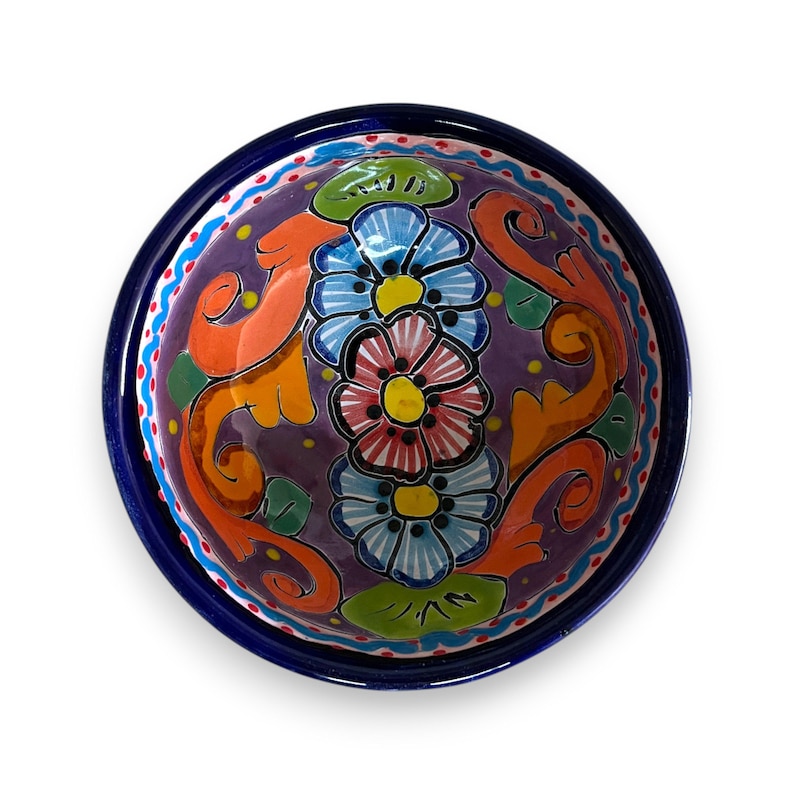 Handcrafted Talavera Salsa Bowl | Mexican Ceramic Dip Dish