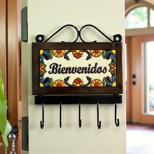 Talavera Key Holder | Mexican Ceramic Wall Hook