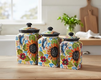 Vintage Mid Century Lincoln Beautyware Stacking Canister Set
