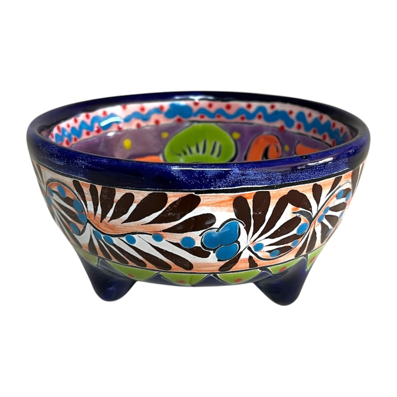 Handcrafted Talavera Salsa Bowl | Mexican Ceramic Dip Dish