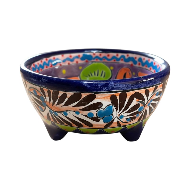 Handcrafted Talavera Salsa Bowl | Mexican Ceramic Dip Dish