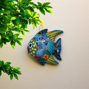 Hand-Painted Talavera Fish | Mexican Ceramic Wall Art