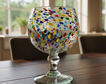 Mexican Margarita Glass | Fish Bowl Confetti Pebble