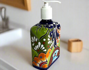 Colorful Talavera Soap Dispenser | Hand-Painted Ceramic Pump