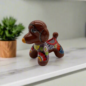 Talavera Poodle Planter | Hand-Painted Ceramic Pot