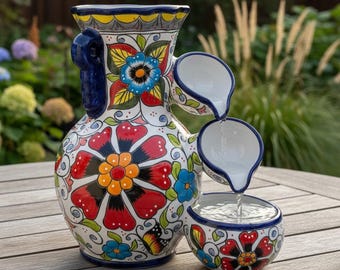 Artisan-Crafted Talavera Fountain | Traditional Mexican Design