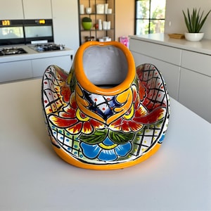 Mexican Talavera Sombrero Planter | Hand-Painted Hat Décor