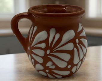 Mexican Clay Jarrito Mug | Rustic Handmade Pottery Cup