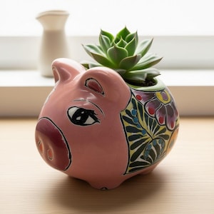 Talavera Pig Planter | Handpainted Ceramic Accent