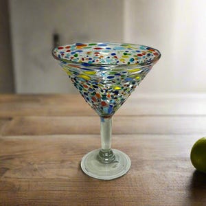 Confetti Pebbled Martini Glass | Handcrafted Mexican Barware