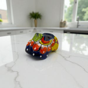 Hand-Painted Talavera Car Planter | Mexican Folk Pot