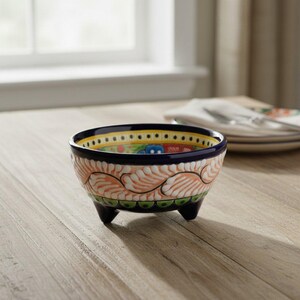 Handcrafted Talavera Salsa Bowl | Mexican Ceramic Dip Dish