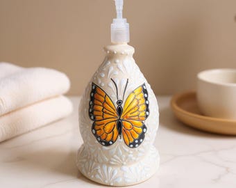 Butterfly Talavera Soap Dispenser | Handcrafted Ceramic