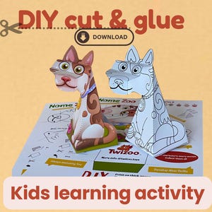 Kit de bricolaje para amantes de los gatos: Juguete de animal imprimible en 3D de papel (descarga en PDF)