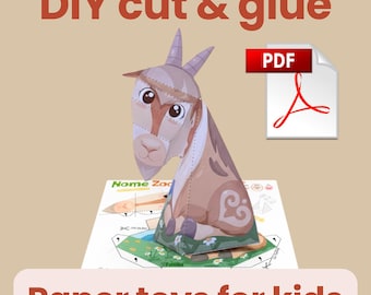 Granja de cabras: juguetes de papel para niños: descarga digital para educación en casa
