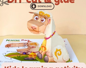 Kit de manualidades de papel para niños: Juguete de animal imprimible en 3D (Descarga en PDF)