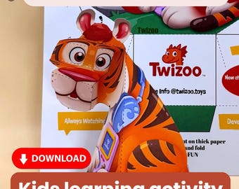 Kit de manualidades de papel educativo: Cabezal giratorio 3D (descarga digital)