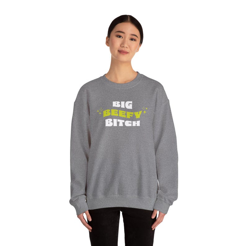 Big Beefy Bitch Rundhals-Sweatshirt, Powerlfing Gym Bekleidung Bild 7