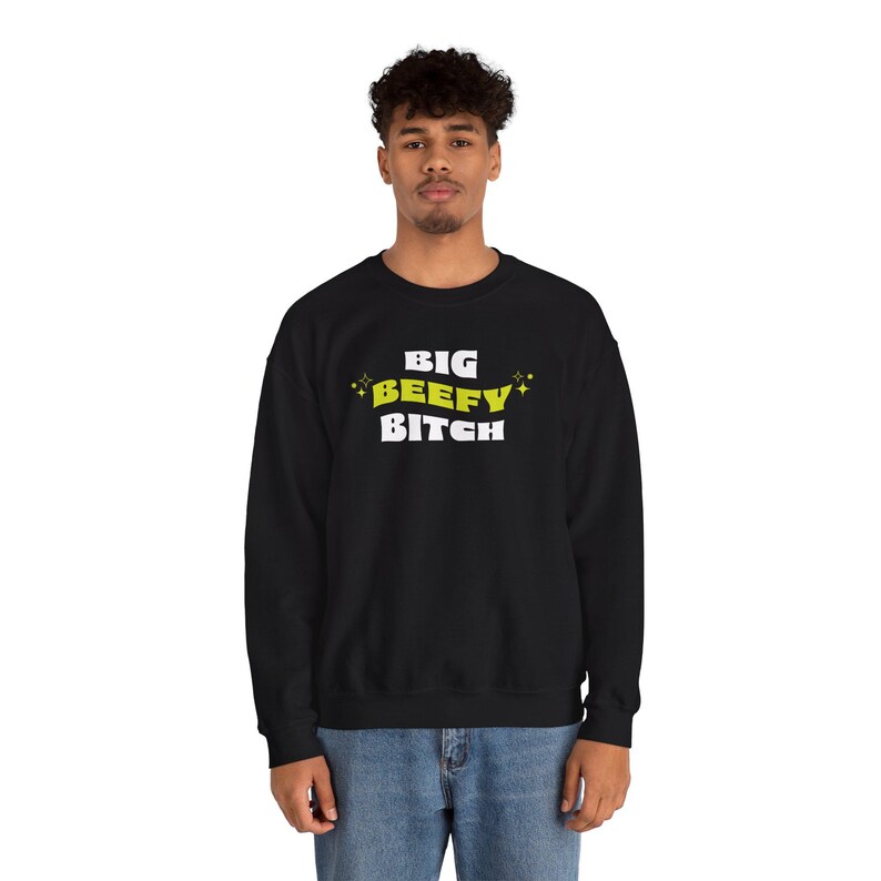 Big Beefy Bitch Rundhals-Sweatshirt, Powerlfing Gym Bekleidung Bild 4