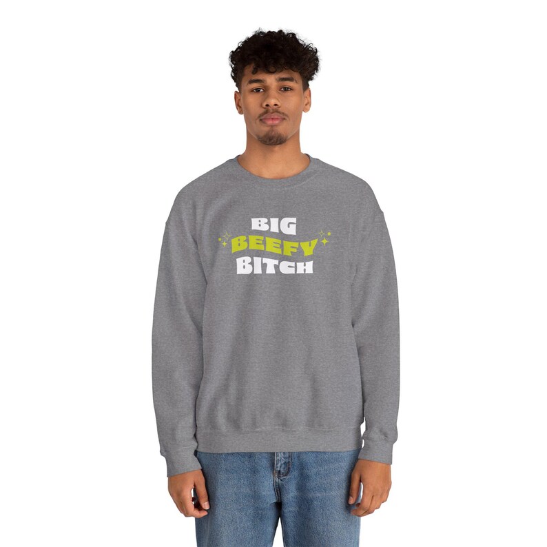 Big Beefy Bitch Rundhals-Sweatshirt, Powerlfing Gym Bekleidung Bild 8
