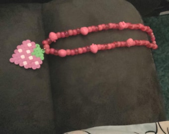 Strawberry kandi necklace perler