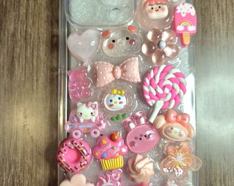 iPhone 15 Pro Max Pink Themed Junk Charm Case