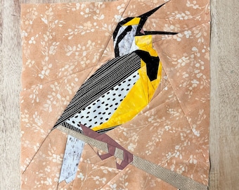 Western Meadowlark FPP--Backyard Bird Series—Paper Piecing Quilt Block Pattern