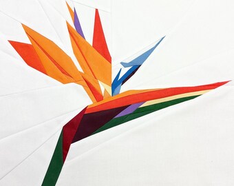 Bird Of Paradise FPP Pattern--Paper Piecing Quilt Block