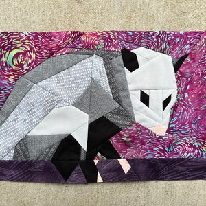 Opossum FPP--Woodland and Riverside Animals Series--Paper Piecing Quilt Block Pattern