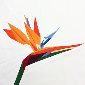 Motif oiseau de paradis FPP - Bloc de courtepointe pour assemblage de papier