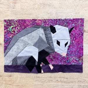 Opossum FPP--Woodland and Riverside Animals Series--Paper Piecing Quilt Block Pattern