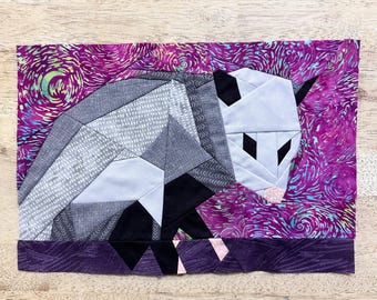Opossum FPP--Woodland and Riverside Animals Series--Paper Piecing Quilt Block Pattern
