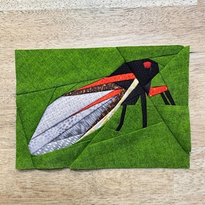 Cicada FPP--Paper Piecing Quilt Block Pattern