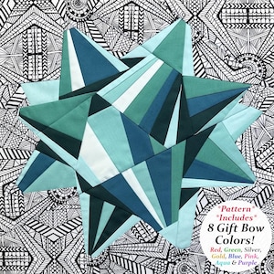 Cadeaustrik FPP-patroon - inclusief 8 kleurvariaties - Paper Piecing-quiltblok