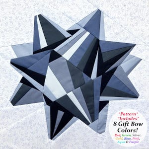 Cadeaustrik FPP-patroon - inclusief 8 kleurvariaties - paperpiecing-quiltblok