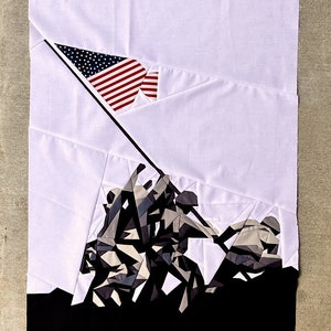 Iwo Jima Flag Raising FPP--World War II--Paper Piecing Quilt Block Pattern