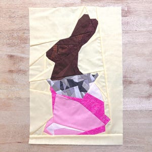 Chocolate Bunny Unfoiled FPP Pattern--Easter Candy--Paper Piecing Quilt Block